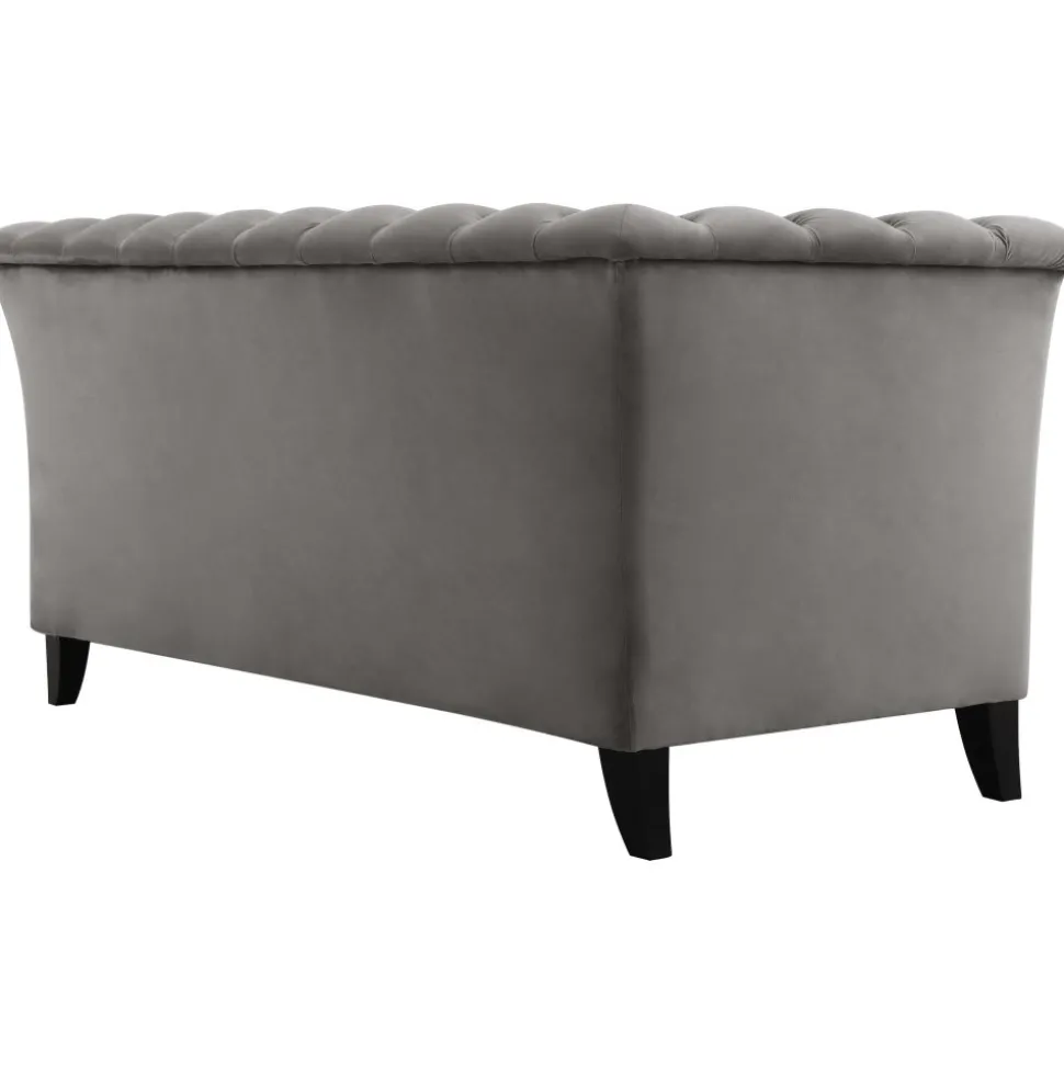 Soffa 2-sits chesterfield grå - Henry + Textilrengöring för möbler