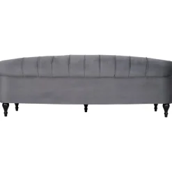 Soffa 3-sits chesterfield grå sammet