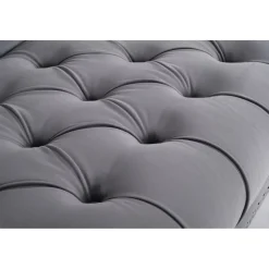 Soffa 3-sits chesterfield grå sammet