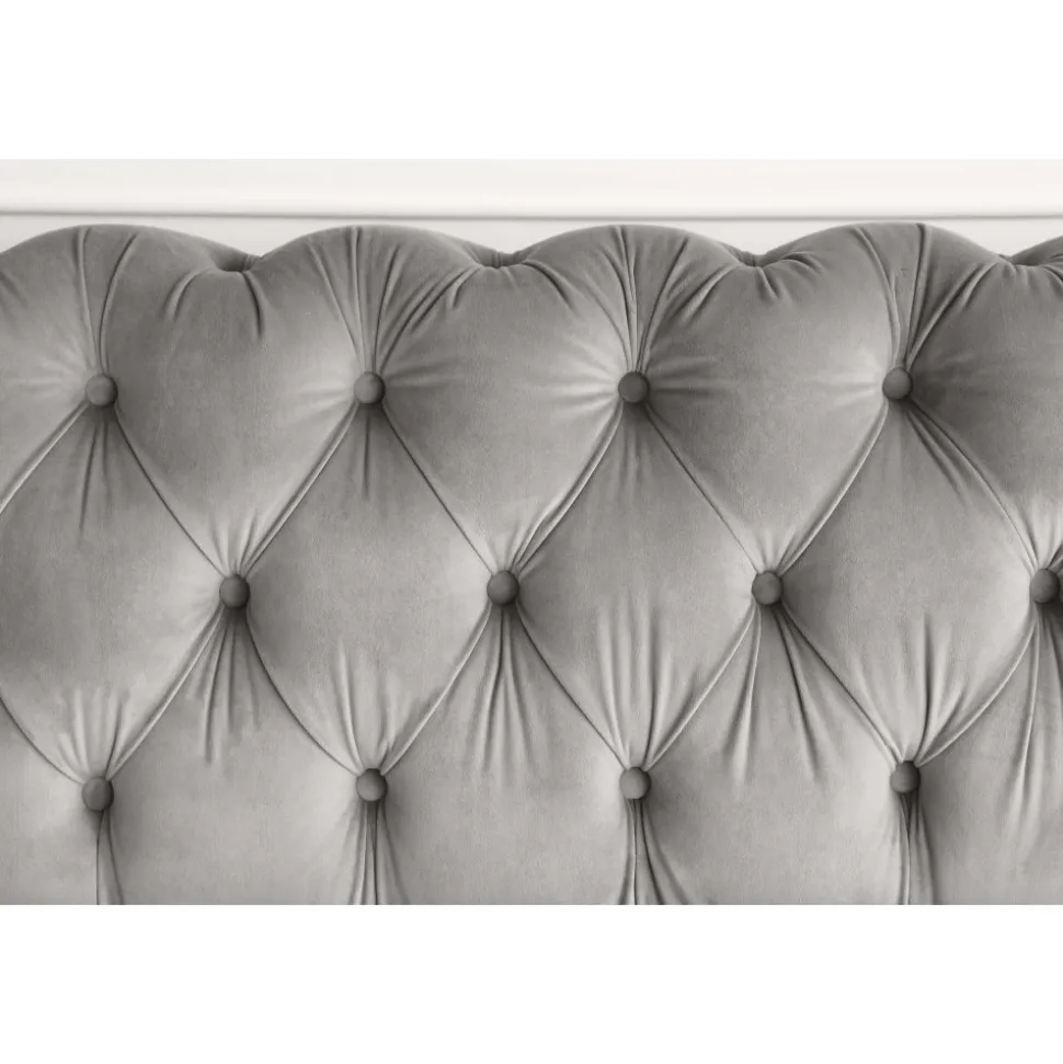 Soffa 2-sits chesterfield grå - Henry + Fläckborttagare för möbler