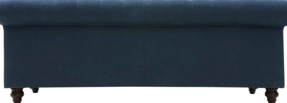 Soffa 3-sits chesterfieldsoffa blå - Herron + Textilrengöring för möbler