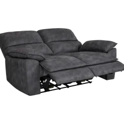Soffa 2-sits elektrisk ställbar recliner - Grå + Möbeltassar