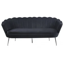 Soffa 3-sits i svart sammet - Kingsley