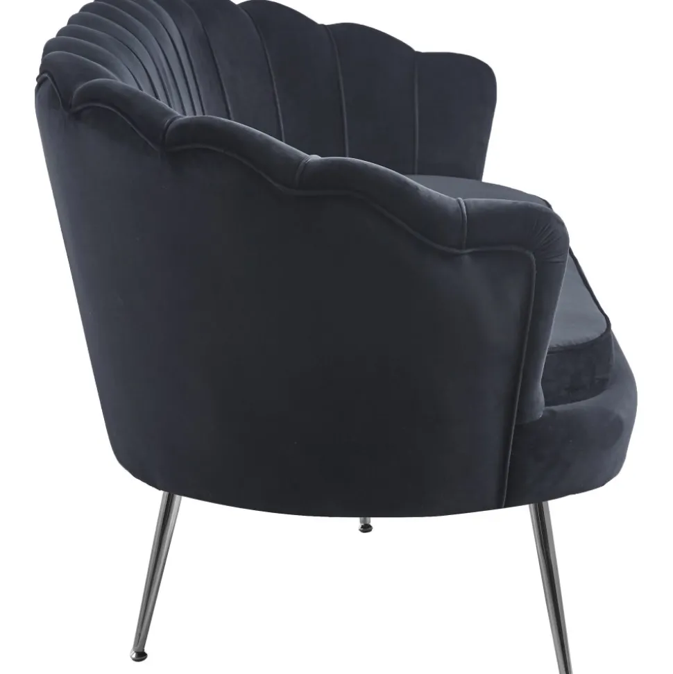 Soffa 3-sits i svart sammet - Kingsley