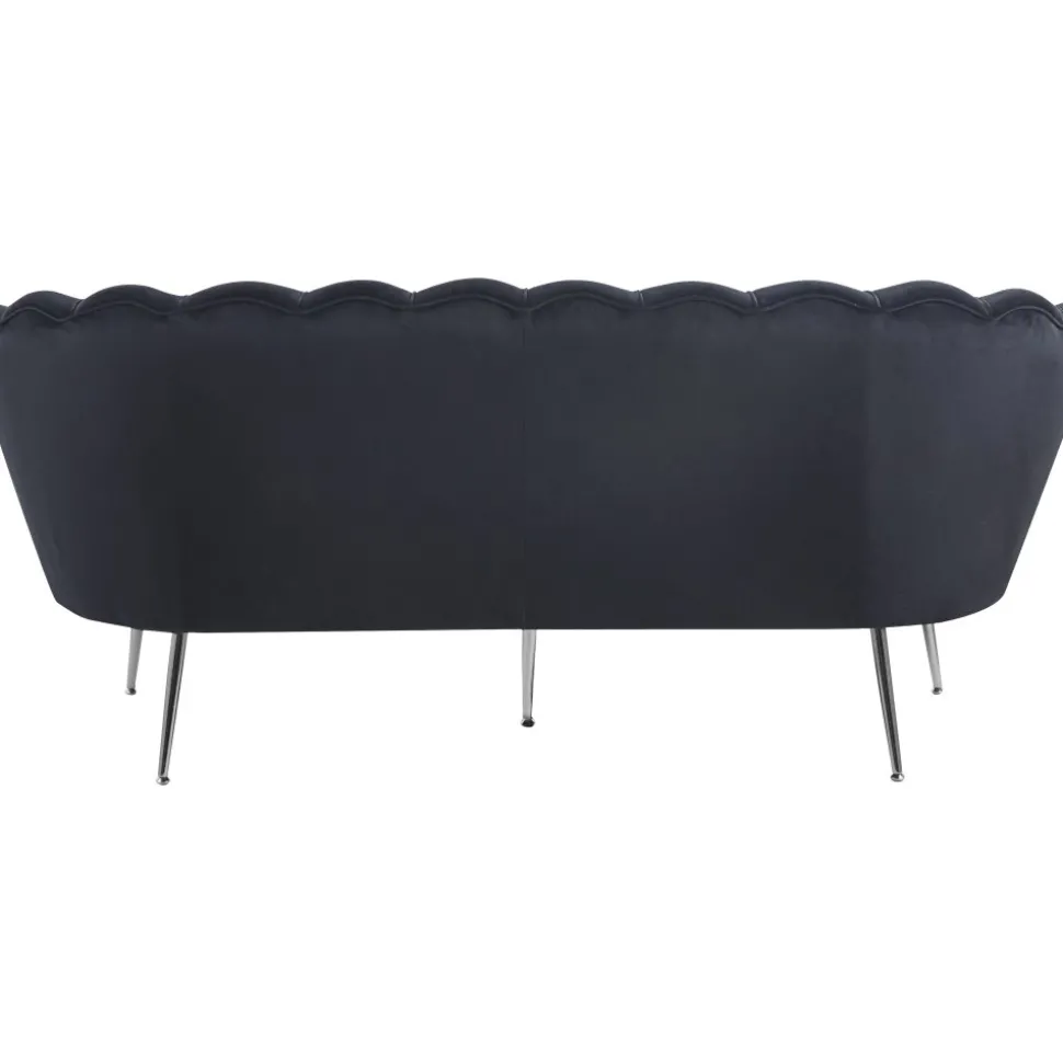 Soffa 3-sits i svart sammet - Kingsley