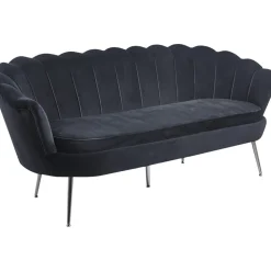 Soffa 3-sits i svart sammet - Kingsley + Textilrengöring för möbler