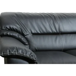 Soffa 3-sits svart konstläder - Dominic + Textilrengöring för möbler