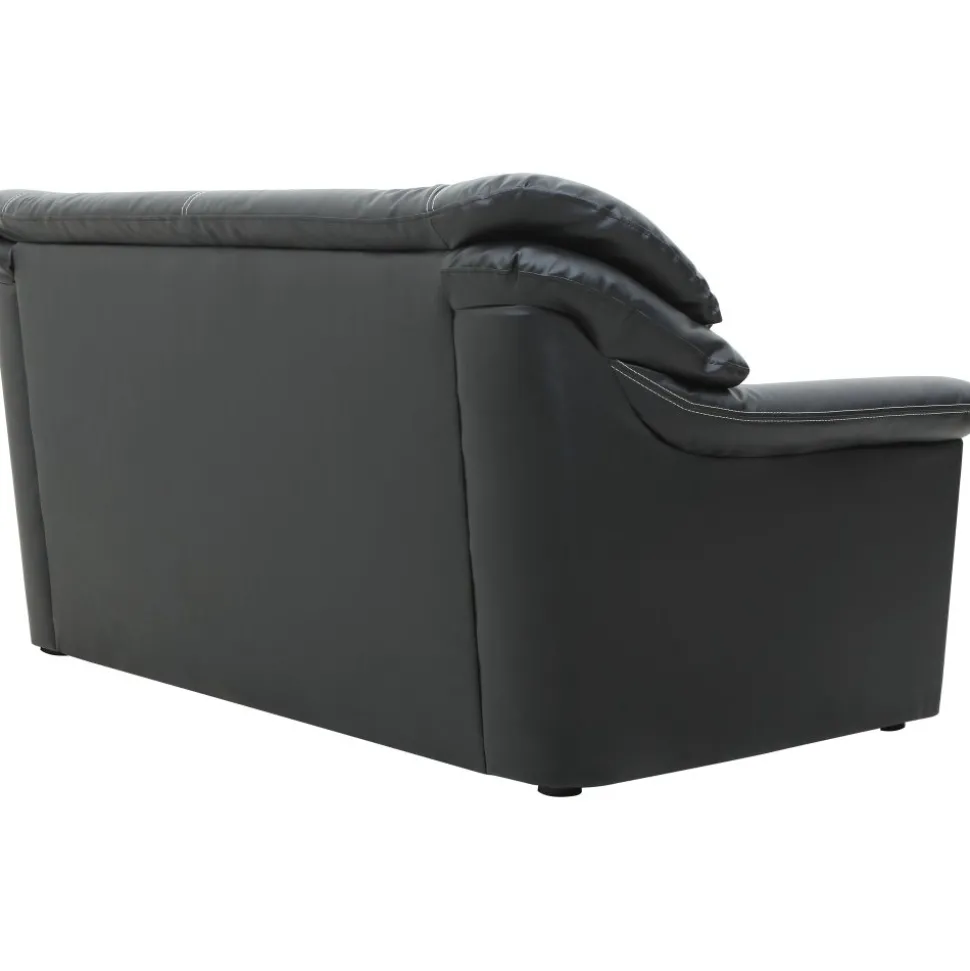 Soffa 2-sits svart konstläder - Dominic