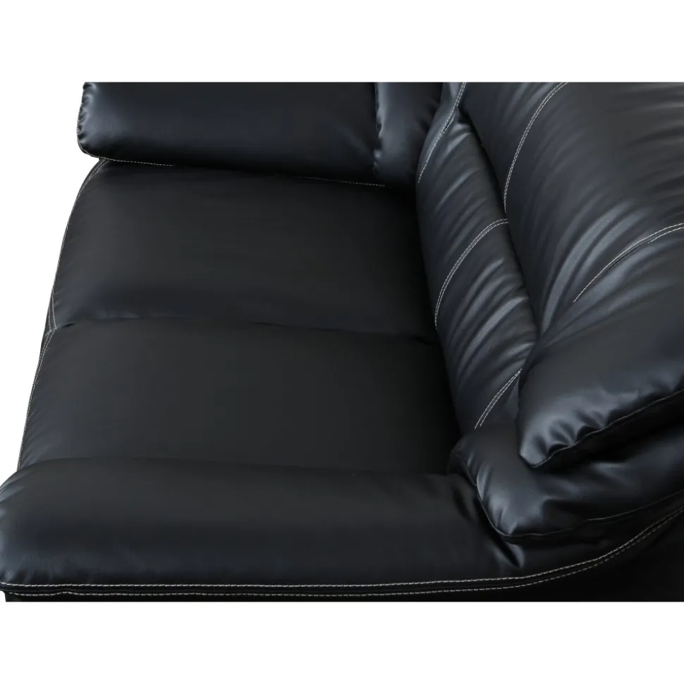 Soffa 2-sits svart konstläder - Dominic