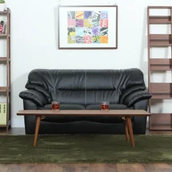 Soffa 2-sits svart konstläder - Dominic + Textilrengöring för möbler