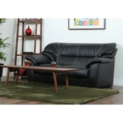 Soffa 2-sits svart konstläder - Dominic + Textilrengöring för möbler