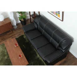 Soffa 3-sits svart konstläder - Dominic