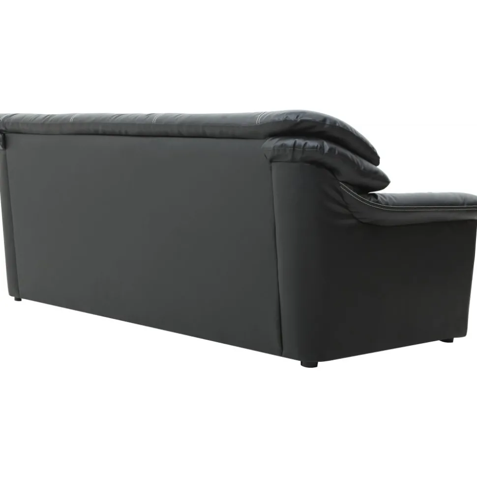 Soffa 3-sits svart konstläder - Dominic