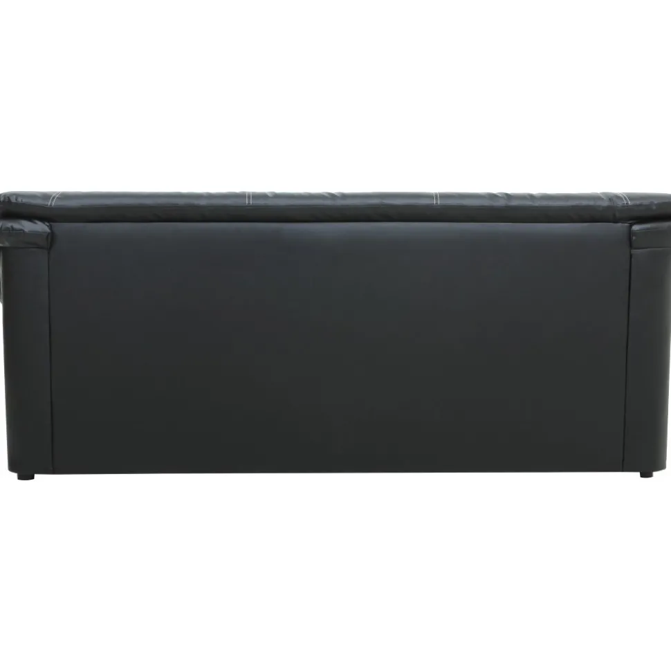 Soffa 3-sits svart konstläder - Dominic