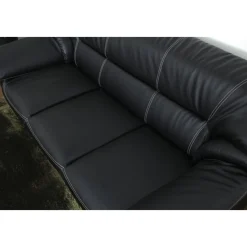 Soffa 3-sits svart konstläder - Dominic