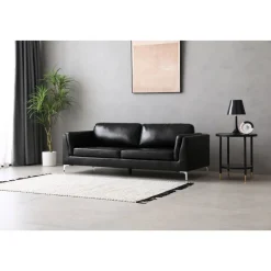 Soffa 3-sits svart PU - Cansas