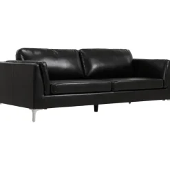 Soffa 3-sits svart PU - Cansas