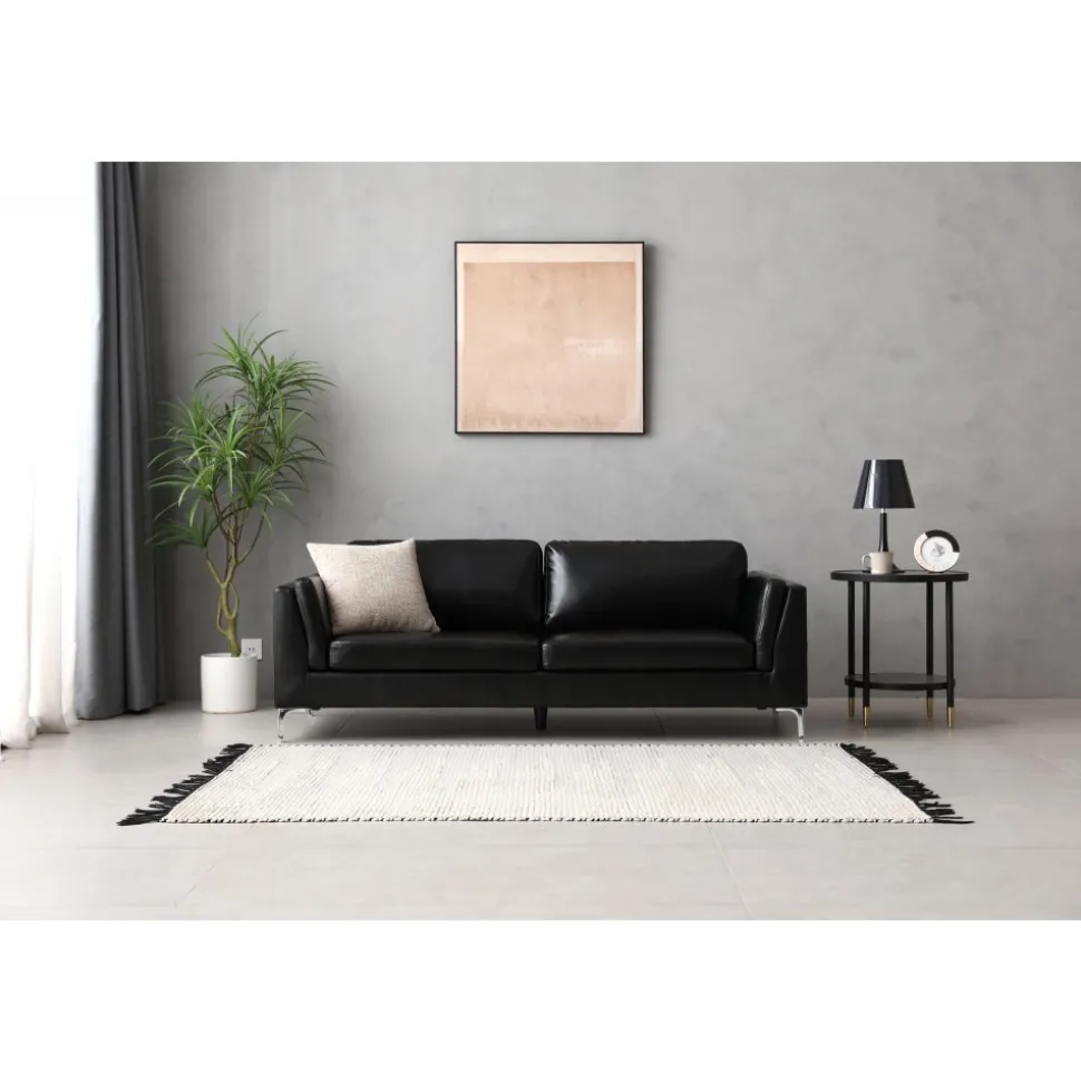 Soffa 3-sits svart PU - Cansas