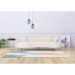 Soffa svängd 255 cm beige