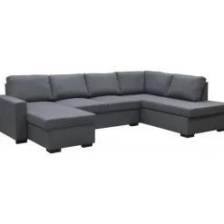 Soffa u-soffa 309 cm mörkgrått tyg - Solna + Fläckborttagare för möbler