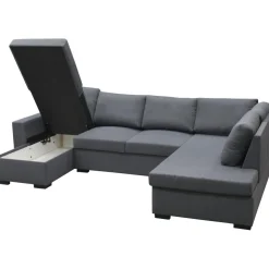 Soffa u-soffa 309 cm mörkgrått tyg - Solna + Textilrengöring för möbler