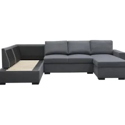 Soffa u-soffa 309 cm mörkgrått tyg - Solna + Textilrengöring för möbler