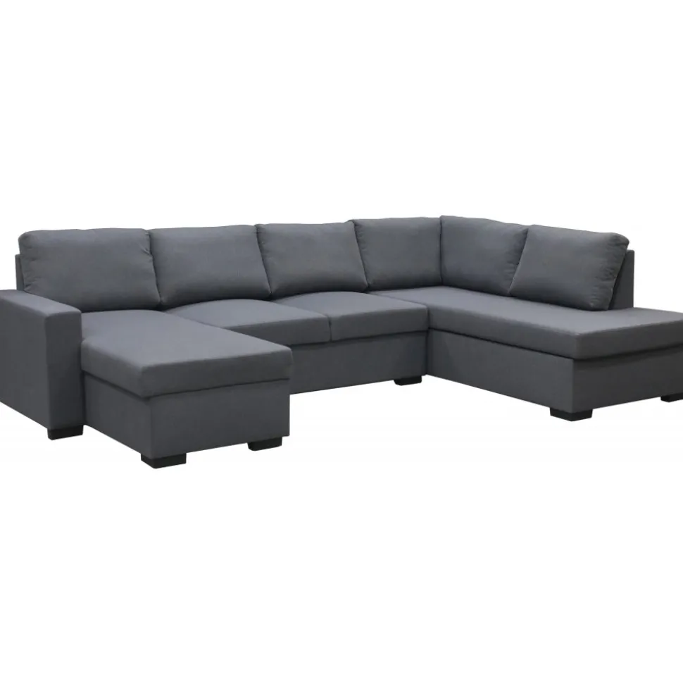 Soffa u-soffa 309 cm mörkgrått tyg - Solna