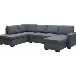 Soffa u-soffa 309 cm mörkgrått tyg - Solna