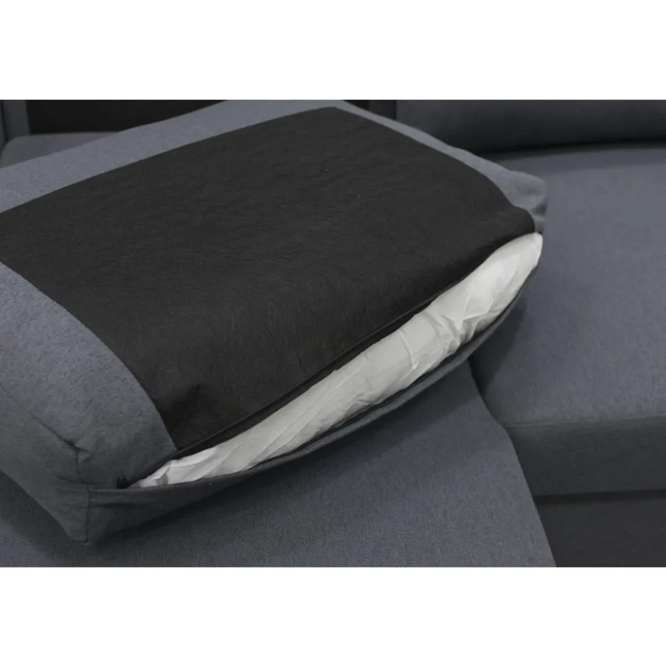 Soffa u-soffa 309 cm mörkgrått tyg - Solna