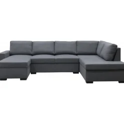 Soffa u-soffa 309 cm mörkgrått tyg - Solna