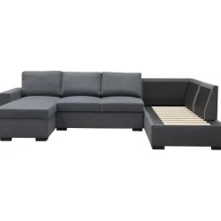 Soffa u-soffa 309 cm mörkgrått tyg - Solna