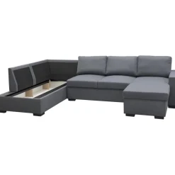 Soffa u-soffa 309 cm mörkgrått tyg - Solna