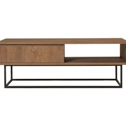 Soffbord Dale med låda i valnöt / Svart - 120x60 cm + Textilrengöring för möbler