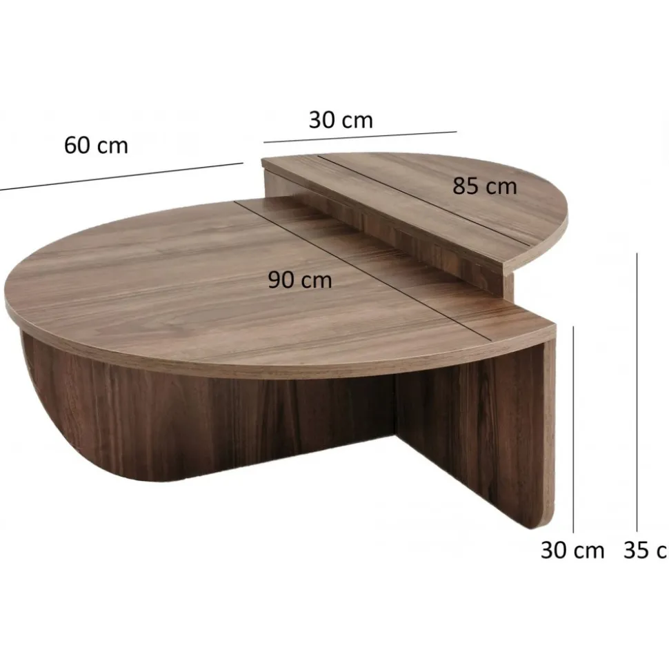 Soffbord i Valnöt 90 x 90 cm - Podium
