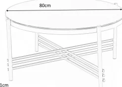 Soffbord Jenelle i svart/guld - Ø80 cm + Möbeltassar