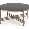 Soffbord Jenelle i svart/guld - Ø80 cm