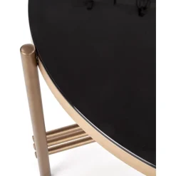 Soffbord Jenelle i svart/guld - Ø80 cm