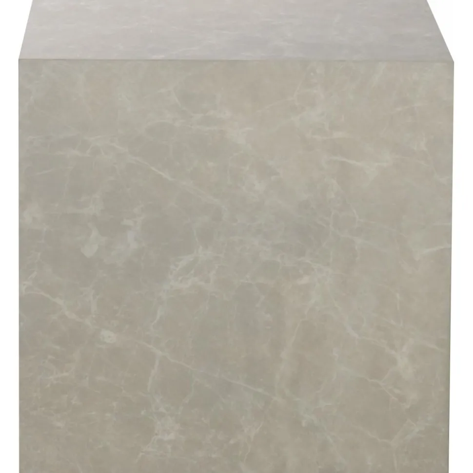 Soffbord kuben 60 x 60 x 60 cm - Beige marmor utseende