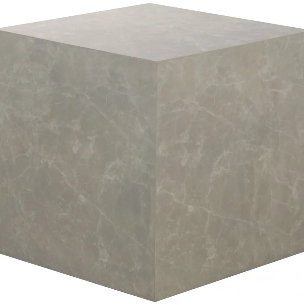 Soffbord kuben 60 x 60 x 60 cm - Beige marmor utseende