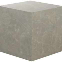 Soffbord kuben 60 x 60 x 60 cm - Beige marmor utseende + Fläckborttagare för möbler