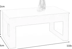 Soffbord med förvaringslådor 110x60 cm ek