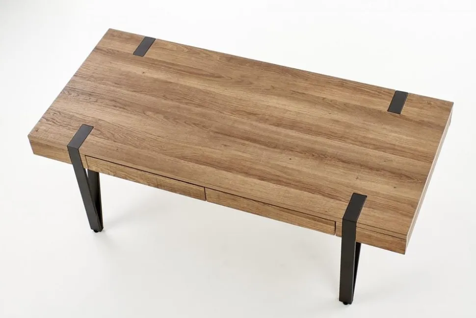 Soffbord med lådor Valnöt/svart - Nevil + Textilrengöring för möbler