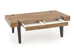 Soffbord med lådor Valnöt/svart - Nevil + Textilrengöring för möbler