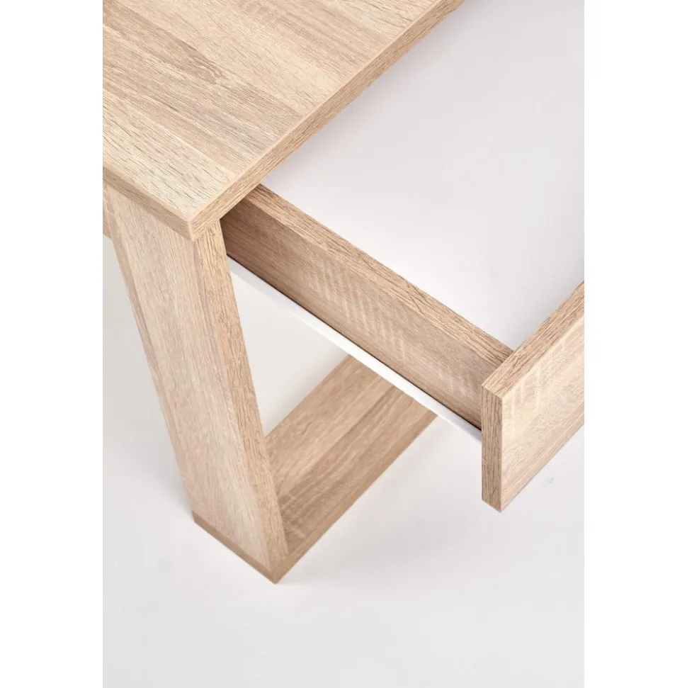 Soffbord med lådor 110x 60 cm ljus ek + Möbeltassar