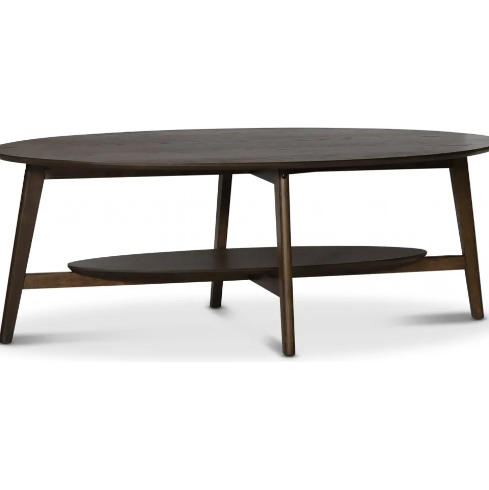 Soffbord ovalt valnöt 140 cm + Textilrengöring för möbler