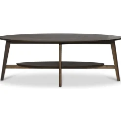 Soffbord ovalt valnöt 140 cm + Textilrengöring för möbler