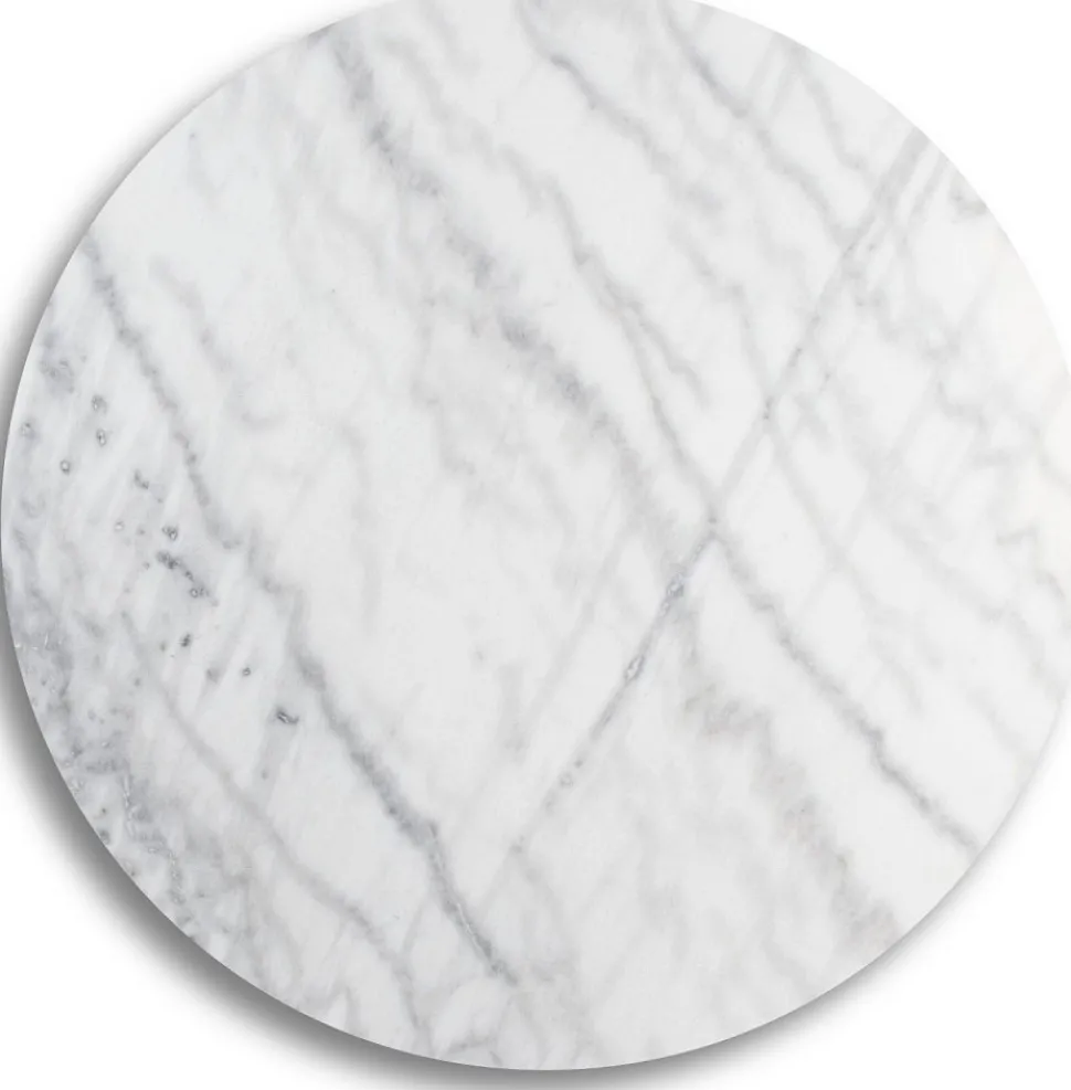 SOHO matbord i marmor Ø105 cm - Borstat aluminium / Ljus marmor