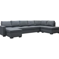 Solna mörkgrå vändbar U-soffa 367 cm + Textilrengöring för möbler