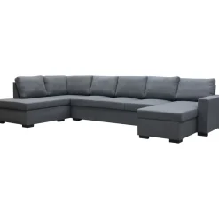 Solna mörkgrå vändbar U-soffa 367 cm + Textilrengöring för möbler