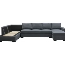 Solna mörkgrå vändbar U-soffa 367 cm + Textilrengöring för möbler